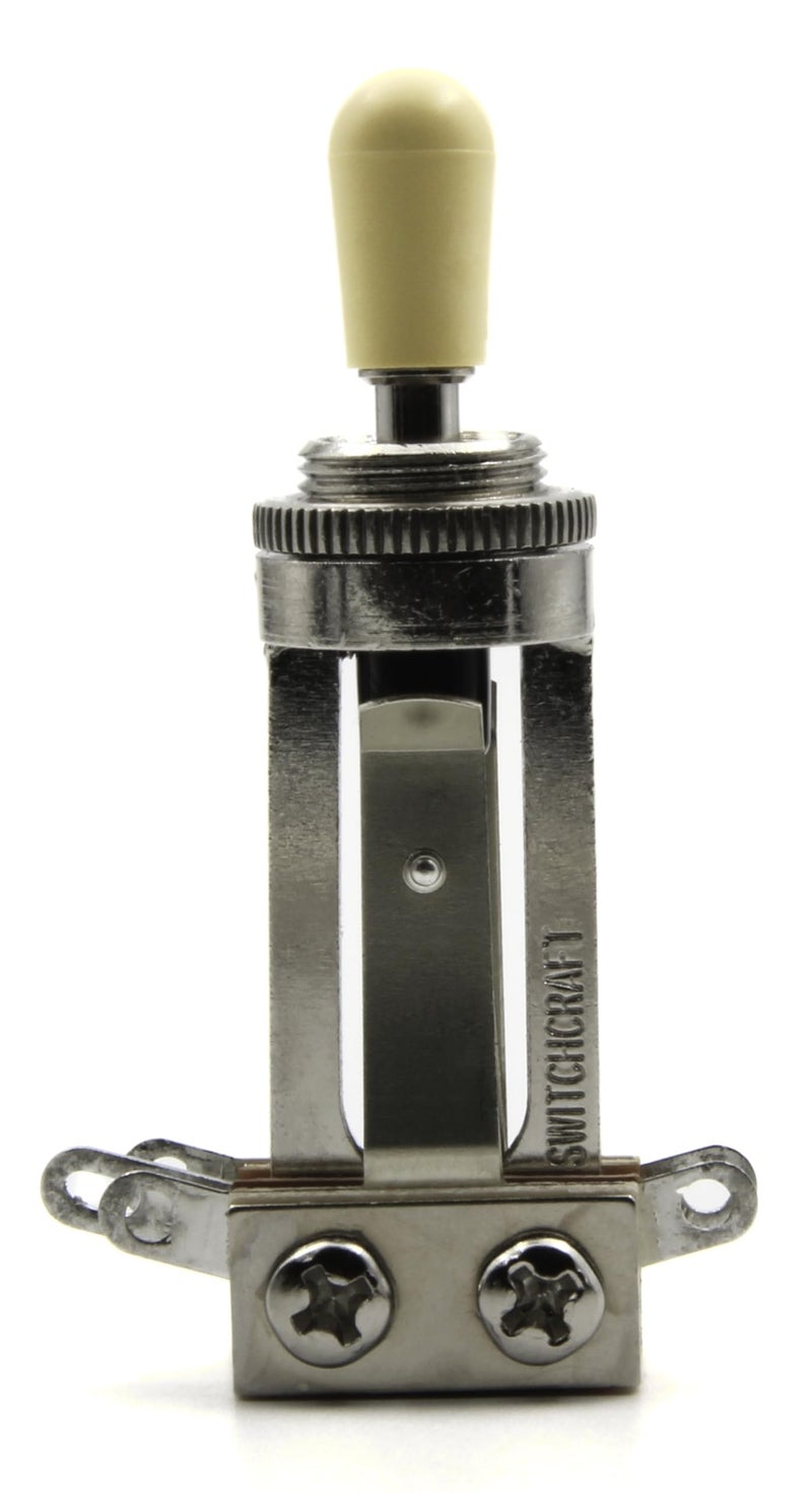 Switchcraft Long Straight 3-way Toggle Switch w/Genuine Switchcraft Cream Tip for Gibson Les Paul - Image 1